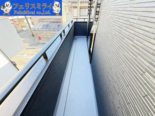 　のバルコニー|■現地写真■
ワイドバルコニーで１度にたくさんの量が干せます♪