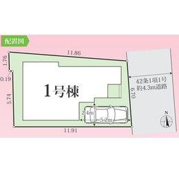 Grafare　神戸市垂水区千代が丘　１棟の区画図|全体区画図