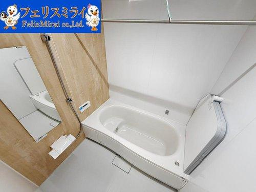 マリンホーム　神戸市西区美穂が丘４丁目　全１８棟の浴室|■現地写真・１７号棟■
１坪タイプの広々とした浴室♪
浴室暖房換気乾燥機完備◎