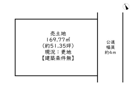 姫路市夢前町寺の売地の土地図
