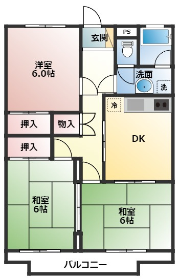 【間取り】 | コーポ飯田第二マンション