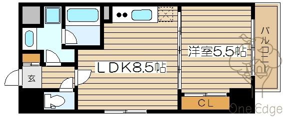 グリッドコート天神橋の間取り