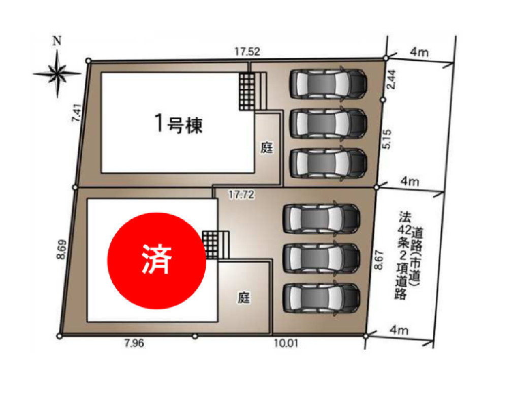 クレイドルガーデン／南区野田第２／１号棟の区画図