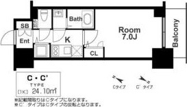 エスリード神戸三宮ラグジェの間取り