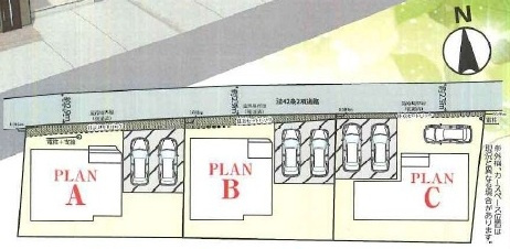 土浦市真鍋5丁目2086番　新築戸建て　A号棟の区画図|区画図です♪