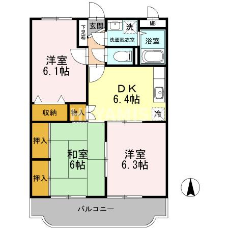 柳原マンションⅠの間取り