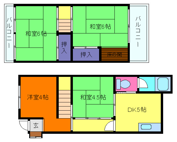 薬師通４丁目貸家の間取り