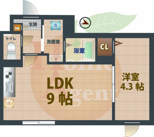 【間取り】 | エルファーロ西新宿五丁目Ⅲ | 1LDKのお部屋です。