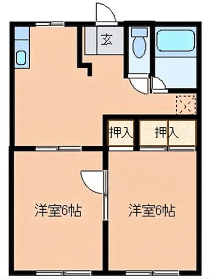 【間取り】 | アルフォンスアカギB | アルフォンスアカギBの間取り