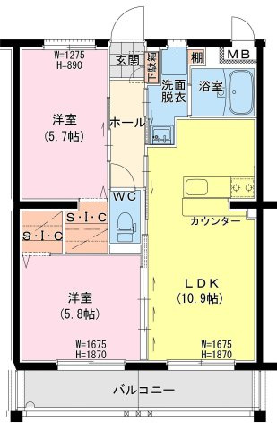 【間取り】 | ララ クレイン | 日向・鶴町3丁目47マンションの間取り