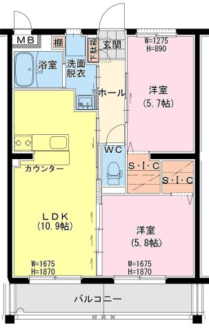 【間取り】 | ララ クレイン | 日向・鶴町3丁目47マンションの間取り
