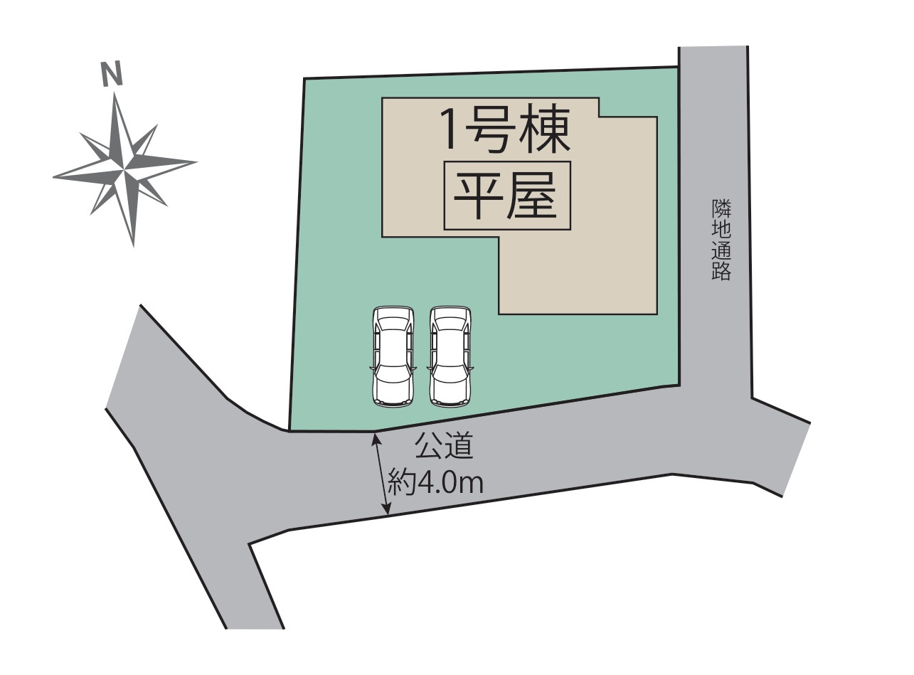 宗像市東郷第1-1棟（1号棟）の区画図|配置図（1号棟）