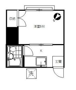 松戸市上本郷　ロッヂ８０の間取り
