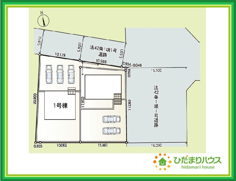 高萩市東本町第4　新築戸建　1号棟の区画図|たっぷりの陽光と心地よい風が舞い込む住まい♪