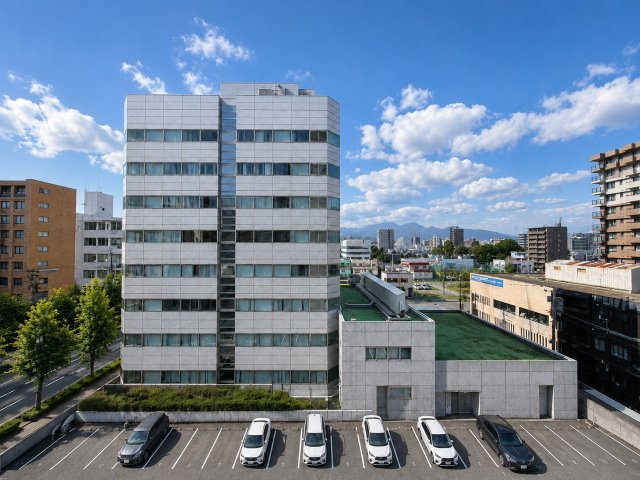 ライオンズマンション北6条の展望|現在大規模修繕工事中。加工で工事設備消しています。