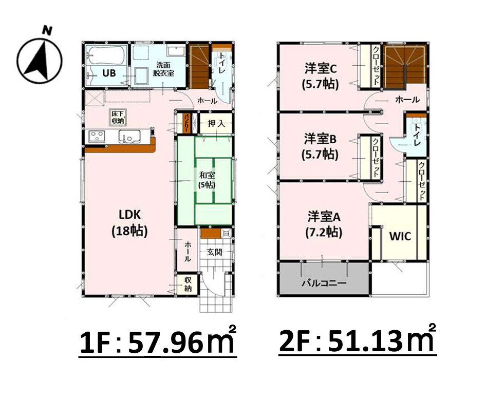よかタウン／北区楠２丁目１期／１号棟の間取り