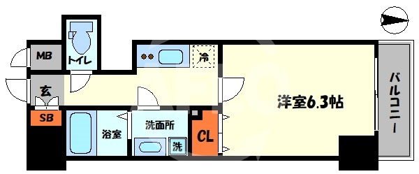 ファステート難波SOUTHベックの間取り|ファステート難波SOUTHベック　間取り