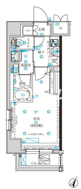 板橋区蓮沼町の賃貸マンションの間取り