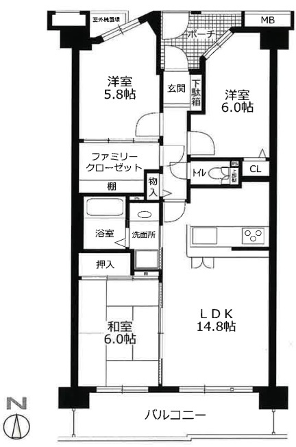 ルネ神戸宮川町さくら坂の間取り