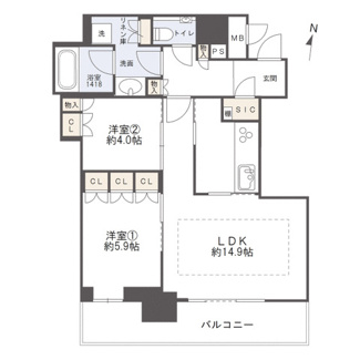 【間取り】 | ブランズタワー梅田North | 【間取り】41階・南向き住戸！高層階のため、圧巻の眺望です☆