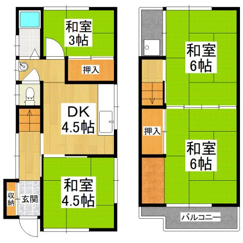 【間取り】 | 堺市東区北野田貸家