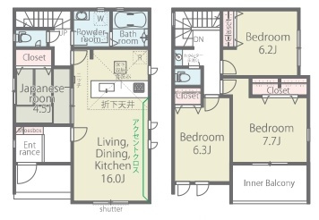 【間取り】 | 伏見区向島庚申町　3区画分譲地《1号棟》新築戸建