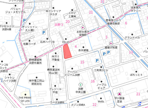 岡山市南区浜野　売工場の地図