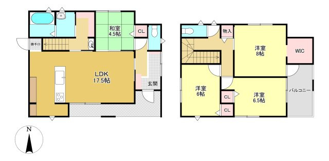 タマタウン東近江市中野の間取り|1号棟間取り