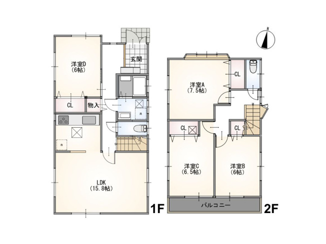 【間取り】 | 南町田中古戸建 | 4つの居室とゆとりあるLDKを備えた4LDKの中古戸建。子育て世帯にうれしい、個室と団らんの場がそろう間取りです。重厚感のある外観と洗練された内装で、品格ある暮らしを叶えます。ぜひ現地でご覧ください。