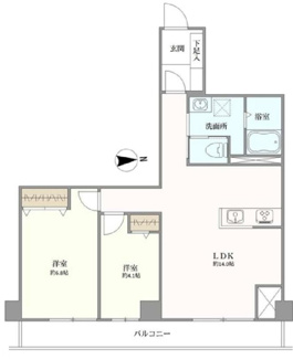【間取り】 | 住吉アーバンライフ | 専有面積61.84平米、バルコニー面積11.7平米