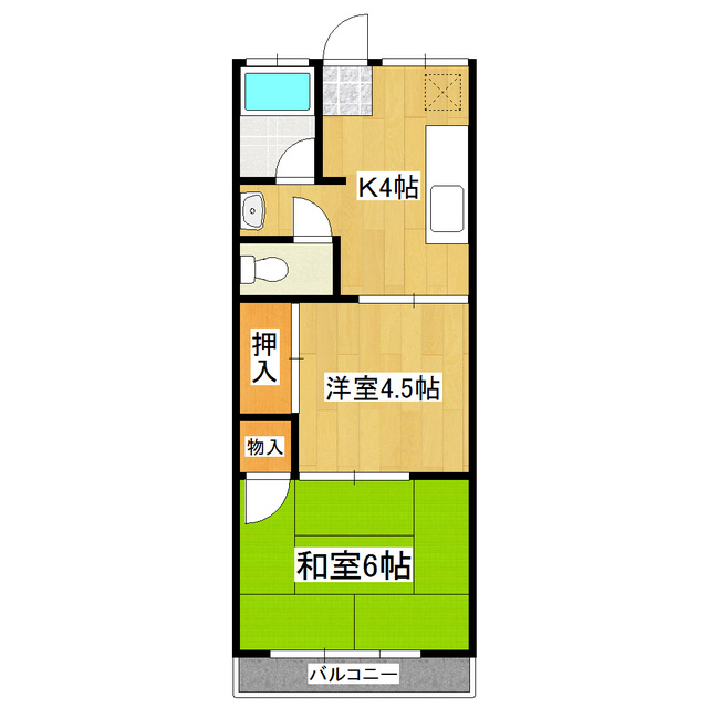 フラワーコーポの間取り|独立洗面台があります。