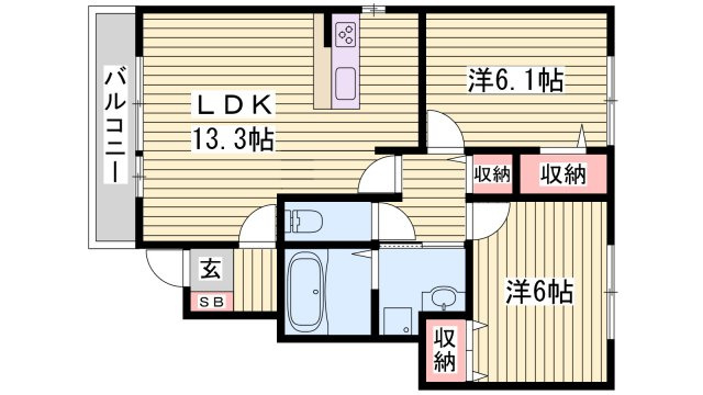 セジュール国分寺の間取り