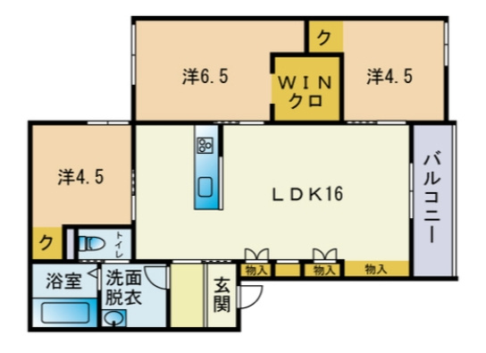 【間取り】 | Ｅｃｏ　Ｒｅｓｉｄｅｎｃｅ７－ＫＡＳＵＧＡＢＡＲＵＭＩＮＡＭＩ－、B-3