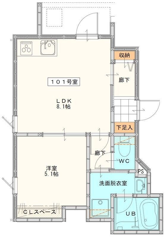 La Kasa 野中町の間取り|使い勝手の良い間取りです♪