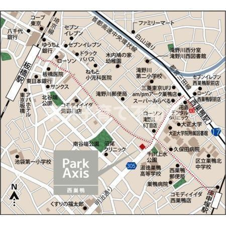 パークアクシス西巣鴨の地図