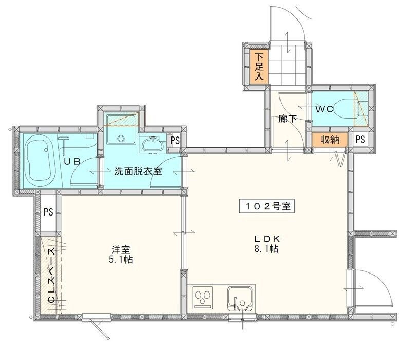 La Kasa 野中町の間取り|使い勝手の良い間取りです♪