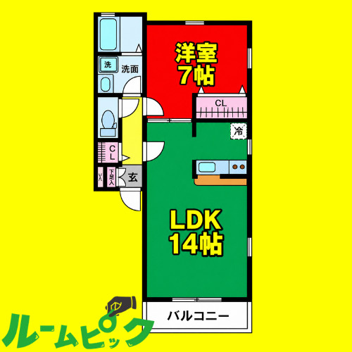 ソレイユ　名古屋市賃貸　仲介手数料無料の間取り