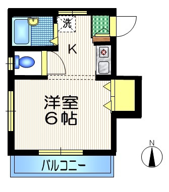 ピアレス船橋の間取り|バストイレ別　ゆとりある１Ｋ