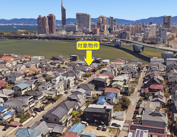 【展望】 | 福岡市西区豊浜　戸建て | 福岡のシンボルであるタワーやドームが川の対岸に臨める素敵な眺望です