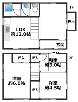 【間取り】 | 東大池町1丁目　戸建