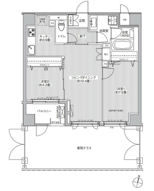アンソレイエ飯田橋の間取り