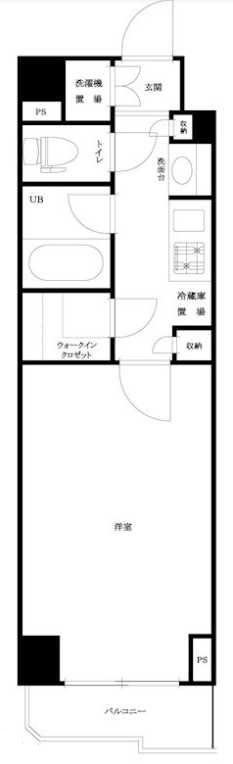 ルーブル桜新町　ウォークインクローゼット　オートロック　分譲賃貸の間取り