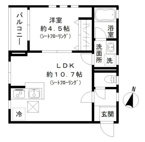 さいたま市南区鹿手袋７丁目のアパートの間取り