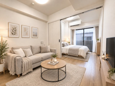 【居間・リビング】 | ＧＲＡＮ ＰＡＳＥＯ浅草 | 同タイプ別住戸写真となります。現況と異なる場合がございます。