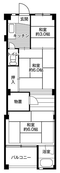 ビレッジハウス大輪1号棟の間取り