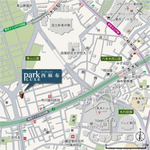 パークリュクス西麻布の地図