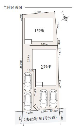 秦野市曽屋1丁目新築戸建て　8期1号棟の区画図|区画図「秦野市曽屋１丁目新築戸建て」