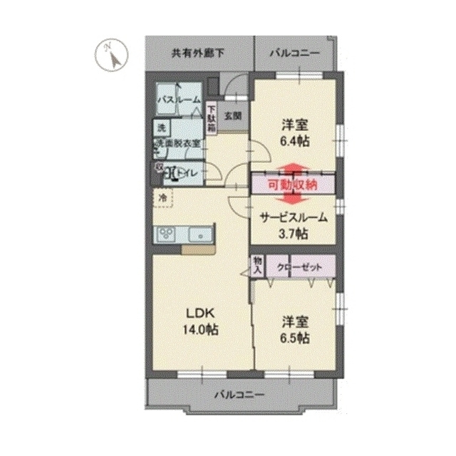 グリーングラス　Ｓの間取り