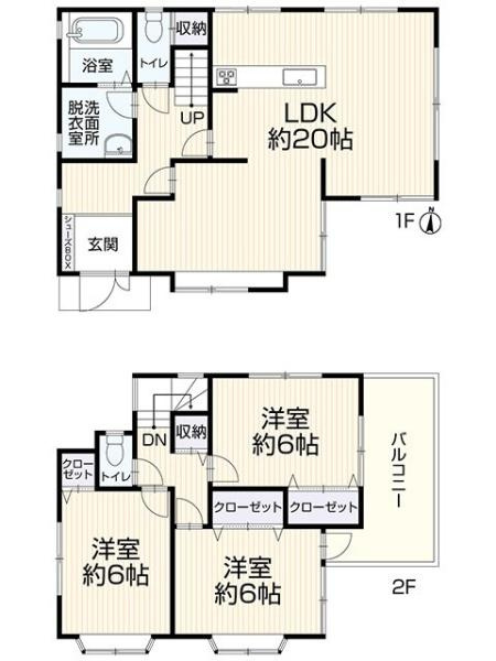 京田辺市 薪西山　中古 一戸建ての間取り