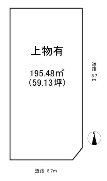 北葛城郡上牧町片岡台１丁目　建築条件なし土地の土地図